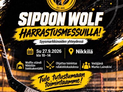 Sipoon Wolf mukana ensimmäisillä harrastusmessuilla Sipoo-viikolla ensi viikon sunnuntaina 27.9.