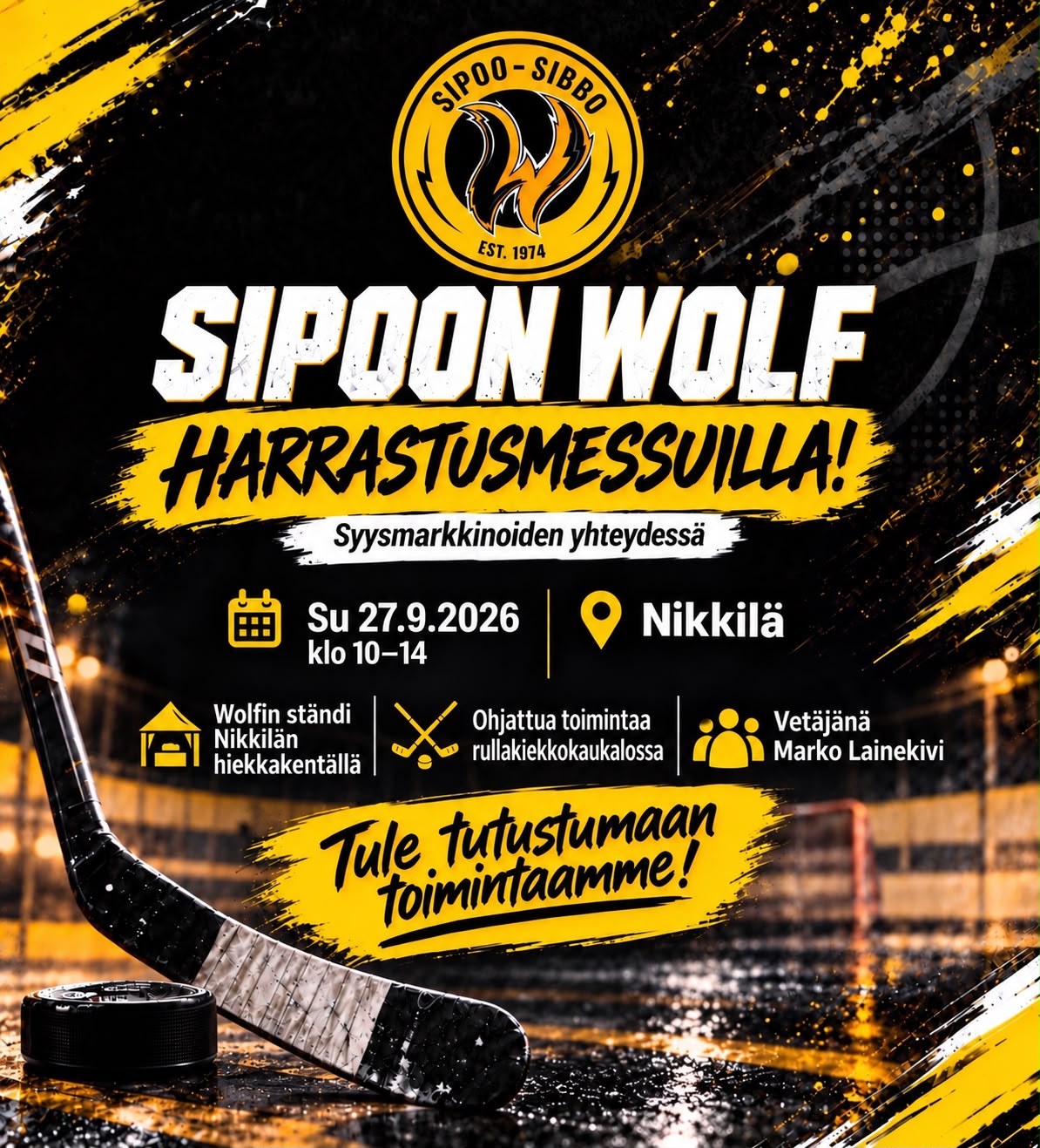 Sipoon Wolf mukana ensimmäisillä harrastusmessuilla Sipoo-viikolla ensi viikon sunnuntaina 27.9.